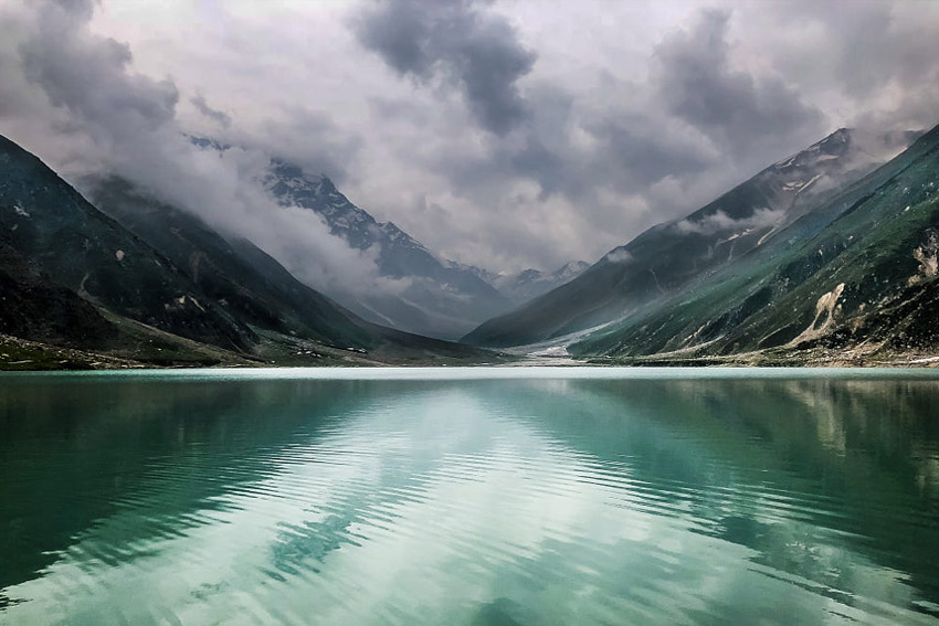 View of lake and mountains