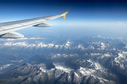 aerial view of mountains of Skardu