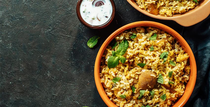 Chicken Biryani with Raita