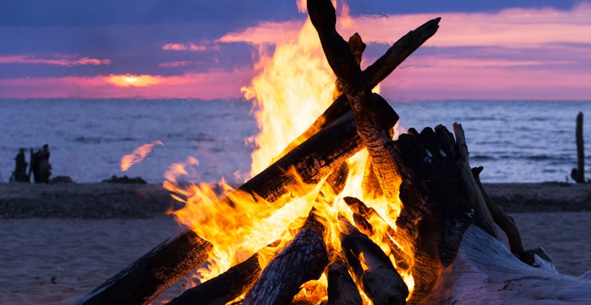 Beachside bonfire